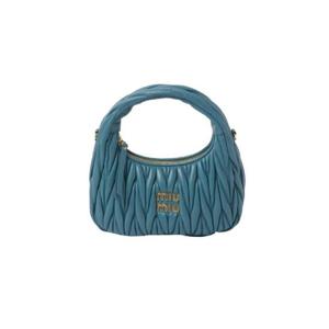 미우 미우 완더 마테라쎄 나파 레더 미니 호보백 마리나 블루 5BC125-N88-F0F16