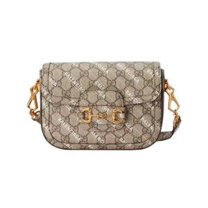 구찌 x 발렌시아가 해커 프로젝트 구찌 홀스빗 1955 미니 핸드백 베이지 에보니 658574-ULZAG-9759