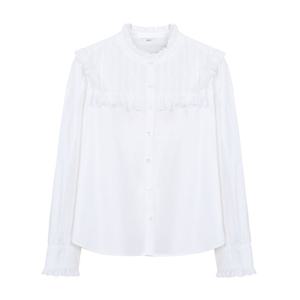 [에이비에프지]헨리넥 포인트 긴팔 면 블라우스 APZ2QB011D