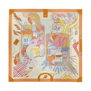 에르메스 배기지 아 메인 스카프 90 존 쉬프르 아브리꼬 로즈 H004119S06