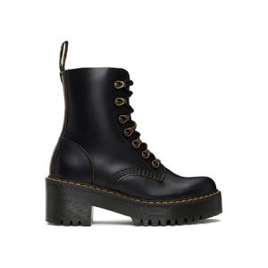 닥터마틴 앵클부츠 블랙 레오나 빈티지 스무스 가죽 힐 부츠 252399F113002