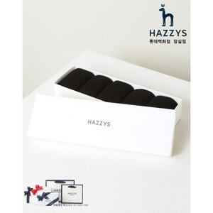 [헤지스] HJSS5E510BK_남성 블랙 단색 면혼방 장목양말5종세트