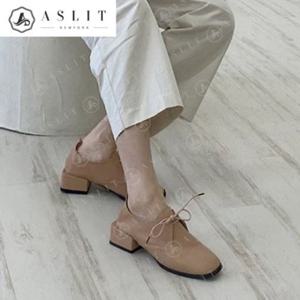 [애슬릿] 여성 스퀘어 옥스포드 키높이 청키 로퍼 4cm