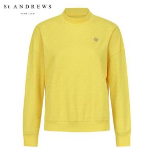 [세인트앤드류스] 여성 로고 패턴 모크넥 긴팔 티셔츠 821E1TSA21_YL