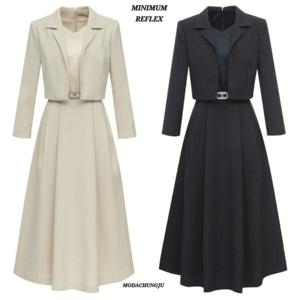 [미니멈]MD 레이어드 자켓 플레어원피스 MD MYBAWO4080_CJ