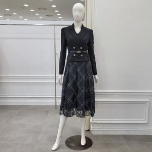 [미니멈]시스루 체크 투피스형 원피스 (MYCAWO7260 BK1)_IC