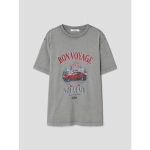 (355842LY23) [에잇세컨즈] 가먼트다잉 그래픽 티셔츠  그레이