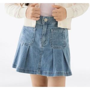 타미힐피거칠드런6  T42F6TSC010GT1   플리츠 데님스커트