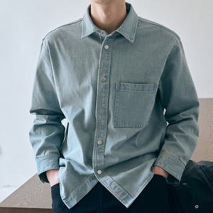 [애드호크]남성 연청 데님 베이직 긴팔 셔츠(HA3LS07)_CA