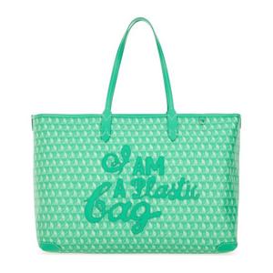 안야힌드마치 그린 프린티드 로고 라지 토트백 202374 ALOEVERA