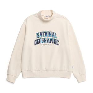 내셔널지오그래픽 N234WSW010 여성 하프넥 기모 맨투맨 CRYSTAL BEIGE