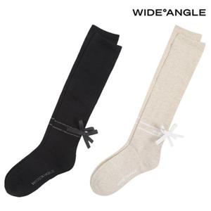 [와이드앵글] WWU24S07 CO 리본 포인트 니삭스