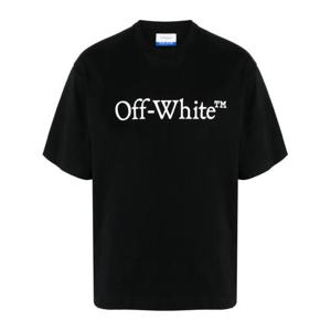 오프화이트 반팔 티셔츠 OMAA120C99JER008 1001 BLACK WHITE