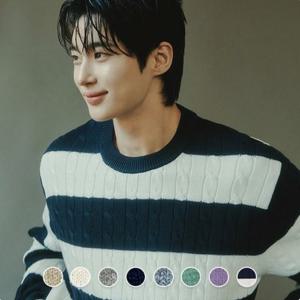 [지오다노]남성 코튼 케이블 라운드 니트 스웨터 055501/01055501