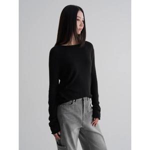 (325951LY15) [에잇세컨즈] 캐시울 보트넥 루즈핏 풀오버  블랙