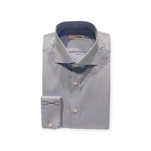 [에스티듀퐁(셔츠)]블루 와이드카라 면혼방 슬림핏셔츠 SE5FM21LS303SBU