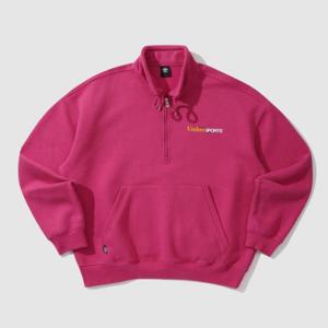 엄브로긴팔티 TQT UP321CFS95-MGT 빈티지팝 기모 스탠넥 하프집업 맨투맨 PINK