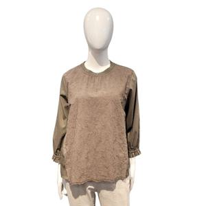 [페이지플린]레이스배색 셔링 티셔츠F5CTS007A