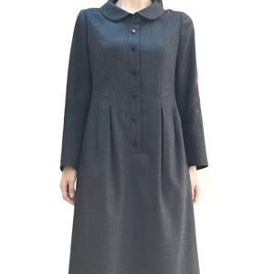 [비꼴리끄(여성)]울 라운드 카라 소매 자수 원피스 B244WO3070