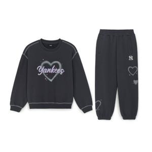 MLB 키즈 스트릿 하트 아트웍 여아 맨투맨세트 (7FS2H0356-50CGS)