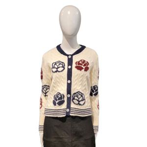 [페이지플린]로즈 플라워 꽈배기패턴 가디건F5CCA502A