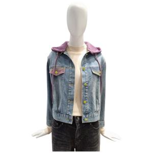 [페이지플린]후드 탈부착 컬러 버튼 데님 자켓 F5CJK512