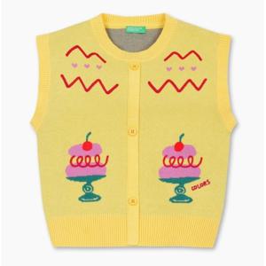 [베네통키즈]25FW-케이크 니트 베스트/QAKP09561