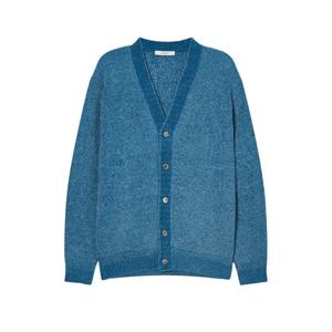 [헤지스]헤지스 블루 벨벳 니트 가디건 HZSW4D204B3