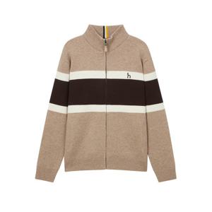 [헤지스]헤지스 베이지 울 컬러블럭 방풍 집업 HZSW4D331I2