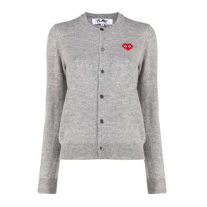 꼼데가르송 여성 하트로고 니트 울 가디건 그레이 P1N0832