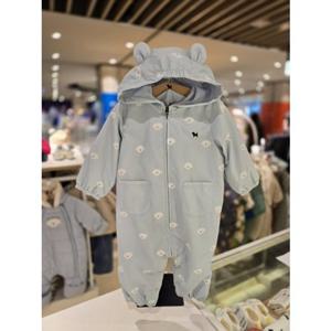 [블루독베이비] 26 SS(블루)도기패턴 화섬 우주복(4611360102)출산 신생아 유아 백일 아가옷 바람막이 선물