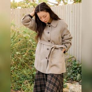 [올리브데올리브]A라인 싱글 하프코트 OW5WHA550