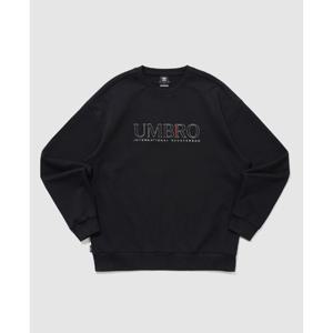 엄브로 에센셜 플러스 자수 레터링 맨투맨 공용 BB UQ121CFS16 BLK MGR WHT