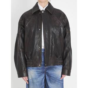 골든구스 플로럴 자수 가죽 봄버 재킷 GWP02560 P002300 40249