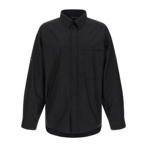 발렌시아가 로고 패치 체스트 포켓 코튼 셔츠 857814TRM28 1000