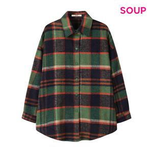 SOUP  빅 체크 루즈핏 피치기모 셔츠 (S5ALS12)