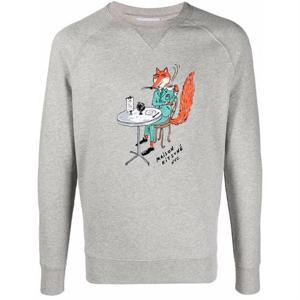 메종키츠네 올리커피 폭스 프린팅 그레이 맨투맨 IM00347 KM0001H150