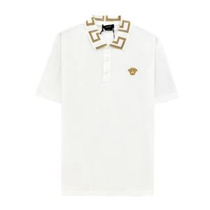 베르사체 그레카 로고 카라 반팔 티셔츠 A87402