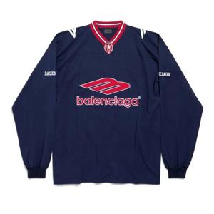 발렌시아가 로고 프린트 브이넥 티셔츠 857085TTVQ6 4030 4030