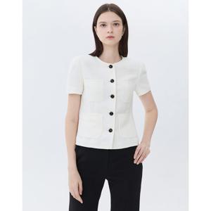 질스튜어트 뉴욕 여성 25SS 아이보리 포켓 코튼혼방 자켓 WJJA5B770IV