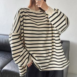 나야홍 / 빅사이즈 512 오버핏깔끔단가라티셔츠 DNMV937