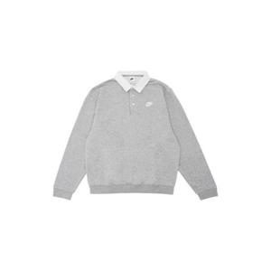Nike나이키 클럽 플리스 브러쉬드 백 롱슬리브 폴로 셔츠 다크 그레이 헤더   아시아 DX0538-063