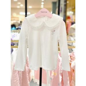 [프렌치캣 9D] 화이트 프릴 카라 티셔츠 (Q51DCT130S)