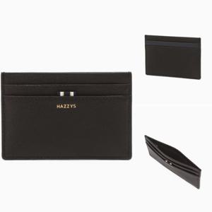 [헤지스] [26SS]블랙 로고프린트 소가죽 카드지갑 HJHO6E502BK