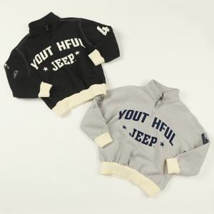 [지프키즈]기모 키즈 반넥 배색   집업  KP4TSU851