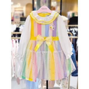 [프렌치캣 9D] 멀티 스트라이프 에이프런 원피스 (Q51DBO130S)