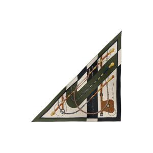 에르메스 클릭 클락 트라이앵글 스카프 카키 나뛰렐 누아 H361662S07