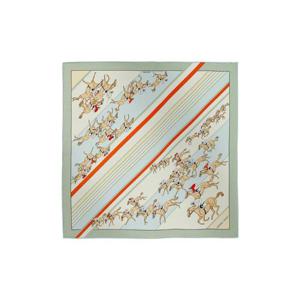 에르메스 레 코스 스카프 45 베르 아망드 블루 씨엘 오랑쥬 H894178S05