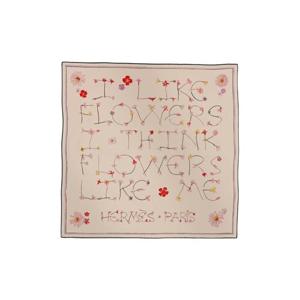 에르메스 아이 라이크 플라워 스카프 70 로즈 떼 카키 프륜 H984167S01