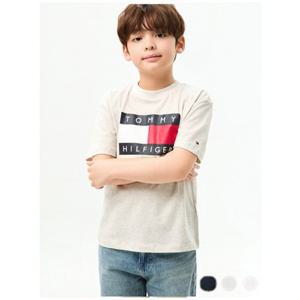 [타미힐피거칠드런2] 헤리티지 빈티지 플래그 티셔츠 (T42G0KKO400BT1) 3T 16세